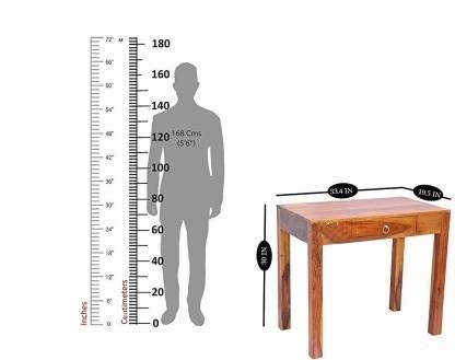 31m8ZBFex3L Custom Decor Sheesham Wood Solid Wood Study Table (Free Standing, Finish Color - Provincial Honey Finish) - Image 3