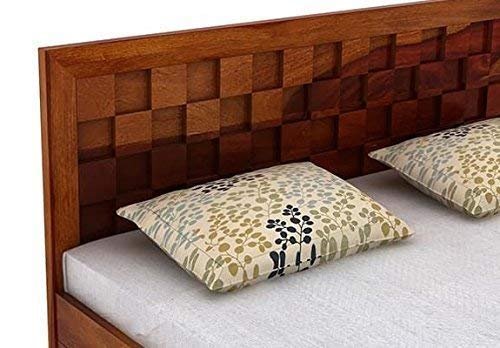 41Bk0MJ+8fL Custom Decor King Sheesham;Plywood Bed with Storage -(Honey Finish_Brown) - Image 3