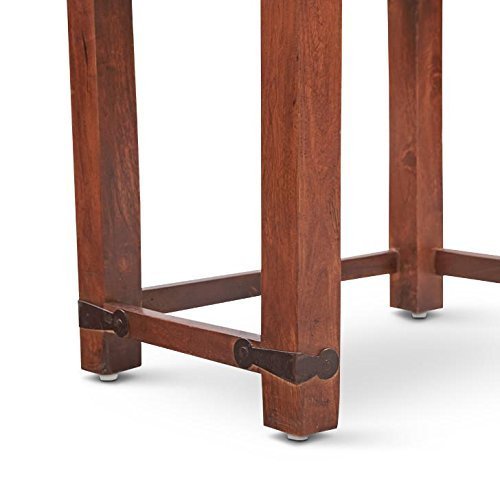 41H3mQ0Yh7L Custom Decor Gibson Brown Solid Wooden Nesting Tables Set of 3 - Mahognay Finish - Image 6