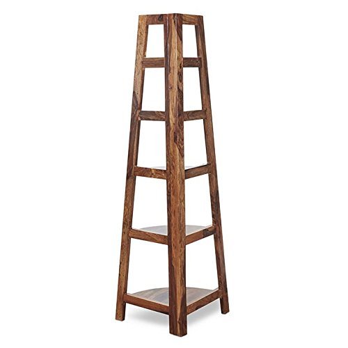 41cxnUF3RlL Custom Decor Solid Wooden Corner Shelf | Display Rack | Storage Rack | Bookcase Showcase Organizer | for Living Room, Office, Kitchen, Bedroom | Natural26 - Image 5