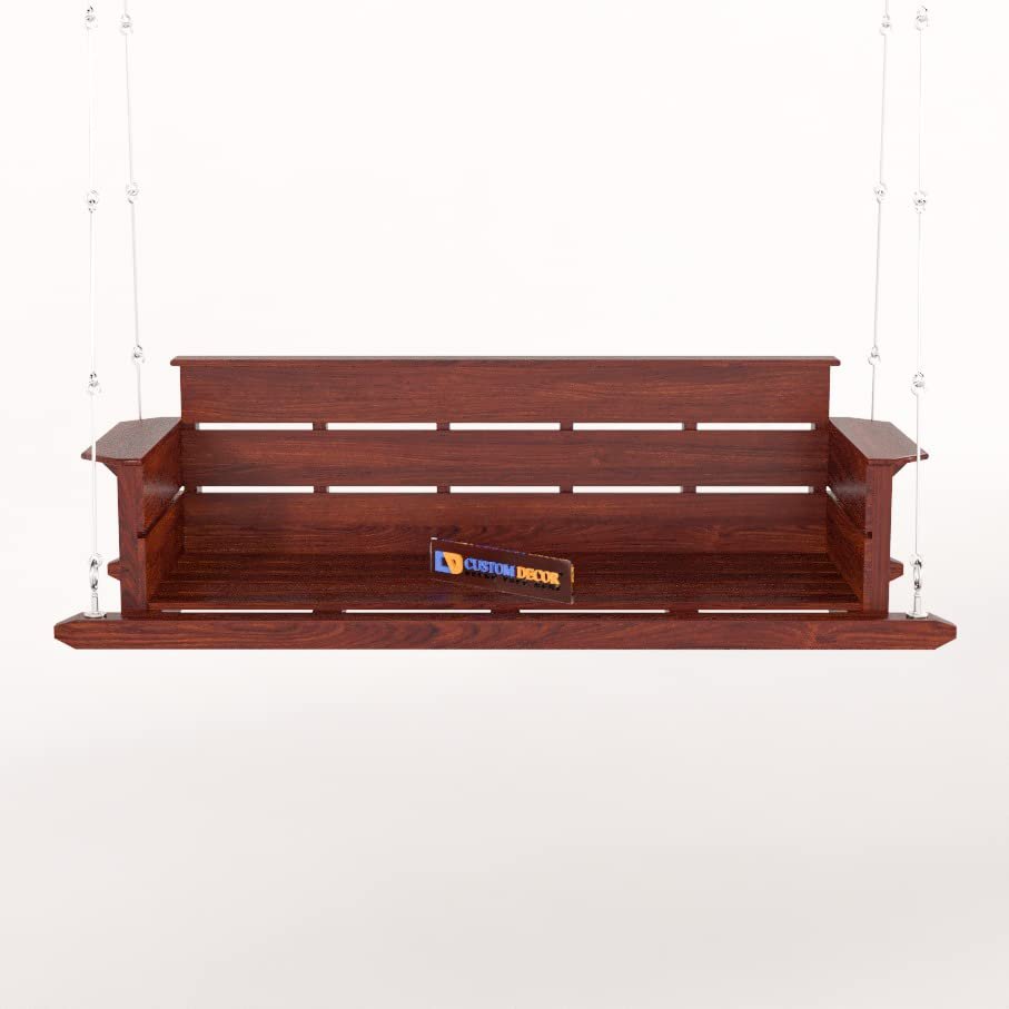 41kS1FctXkL Custom Decor Sheesham Wood Jhula for Home Indoor, Garden Outdoor Wooden Large Swing DIY(Do-It-Yourself) (Mahogany) - Image 4