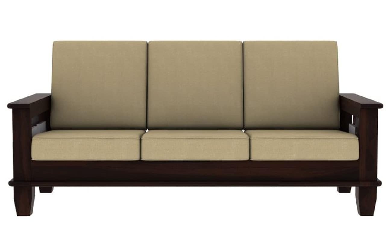 41rAYcI0JxL._SL1301_ Custom Decor Solid Sheesham Wooden 3 Seater Sofa Set for Living Room and Office | 3 Three Seater Walnut Finish | - Image 5