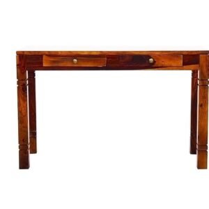 Custom Decor Sheesham Wood Study Table for Living Room, Office Table for Home, Console Table (Teak Finish) (Design 4)