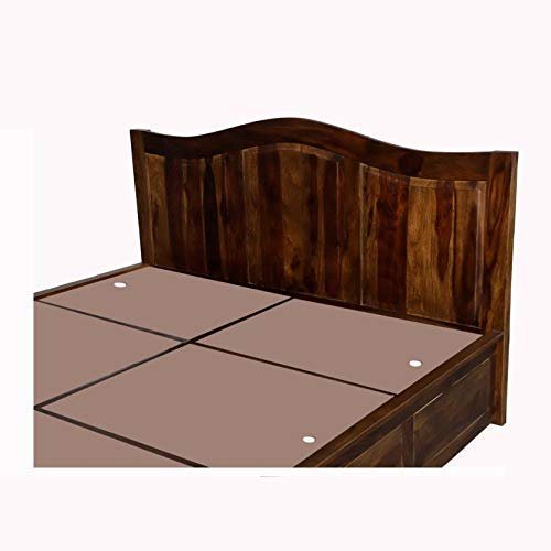41t+Sl6+5tL Custom Decor Sheesham Wood King & Queen Size Wooden Storage Bed Solid Back Rest Cushion Honey Finish (King, Deisgn 1) - Image 4