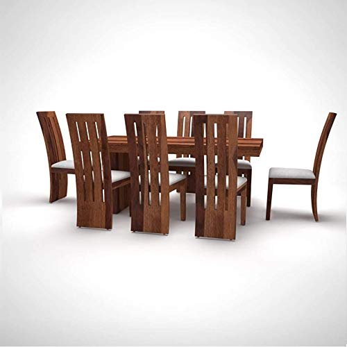 41wFf9HJDzL Custom Decor Sheesham Wood Hola Dining Table Set with 8 Chairs | Home and Living Room | Provincial Teak Finish - Image 6