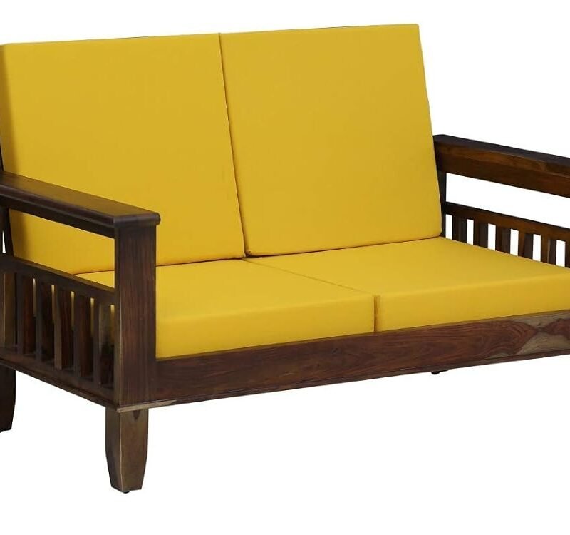 Custom DecorSheesham Wood Sofa Set for Living Room Wood Furniture | Office | Wooden Sofa Set | 2 Seater Sofa | Brown