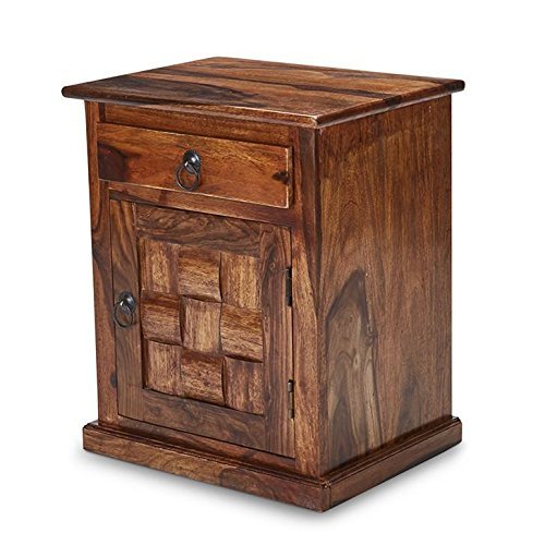 51CSY5UfFoL Custom Decor Grayson Bed Side Table - Natural Teak Brown - Image 6