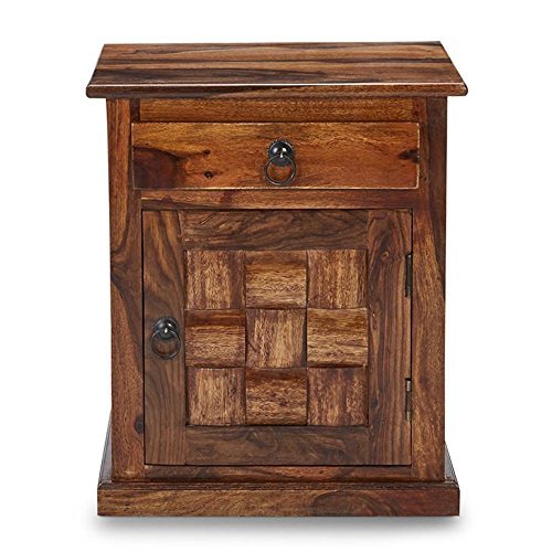 Custom Decor Grayson Bed Side Table - Natural Teak Brown