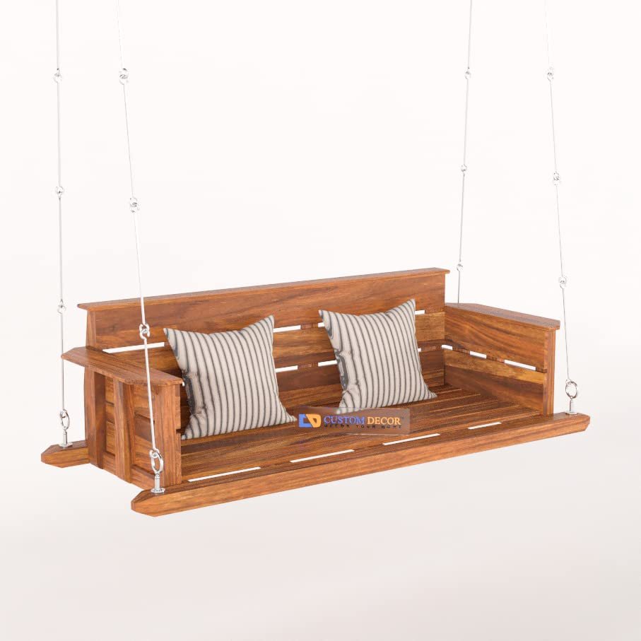 51IRa3eh0hL Custom Decor Sheesham Wood Jhula for Home Indoor, Garden Outdoor Wooden Large Swing DIY(Do-It-Yourself) (Natural) - Image 4
