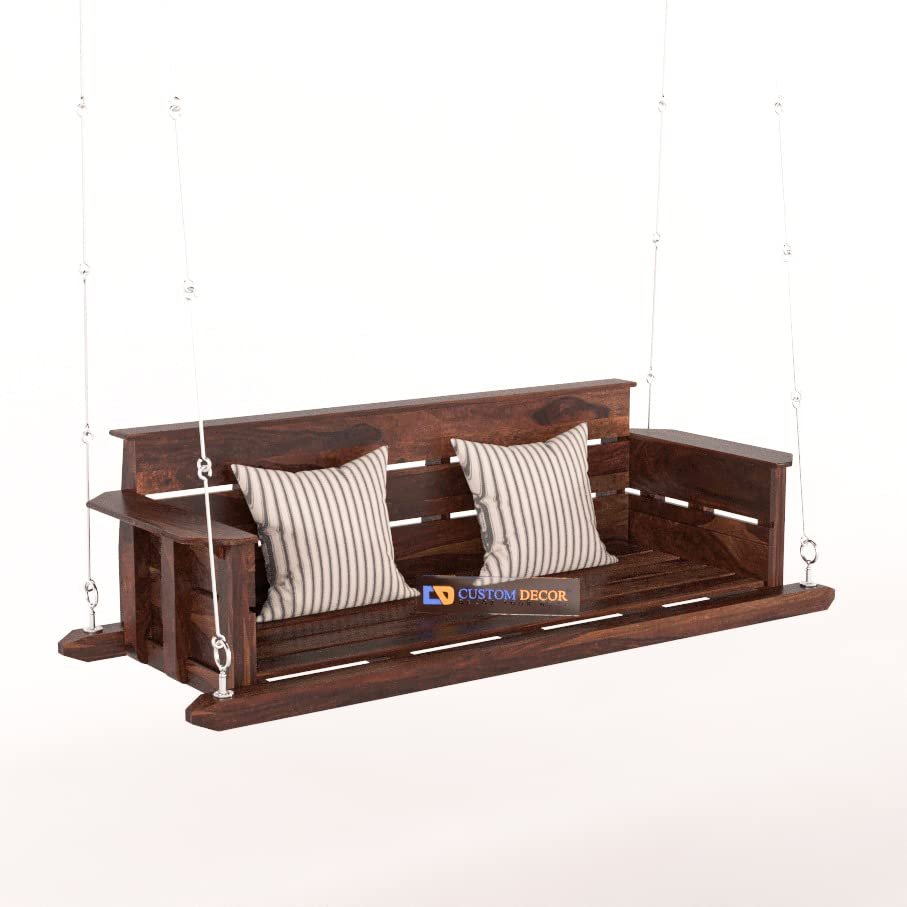 51JzT6rK0IL Custom Decor Sheesham Wood Jhula for Home Indoor, Garden Outdoor Wooden Large Swing DIY(Do-It-Yourself) (Walnut) - Image 4