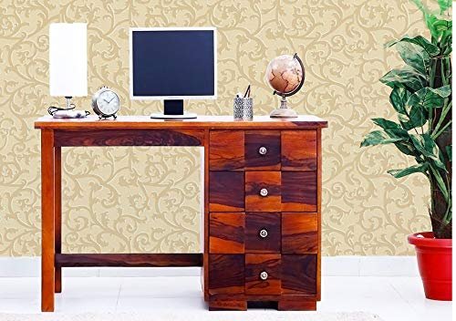 51KNPldNZuL Custom Decor Sheesham Wood Study Table for Living Room, Office Table for Home, Console Table (Natural Finish)