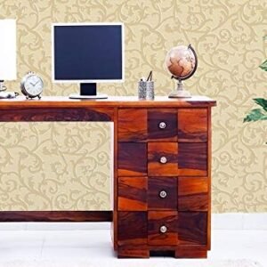 Custom Decor Solid Wood Computer and Laptop Table, Study Table Desk, Reading Table, Writing Desk for Home and Office - Sheesham Wood Furniture (Brown, Size : 42 x 22 x 30 Inches) Finish Color - Mahogany)