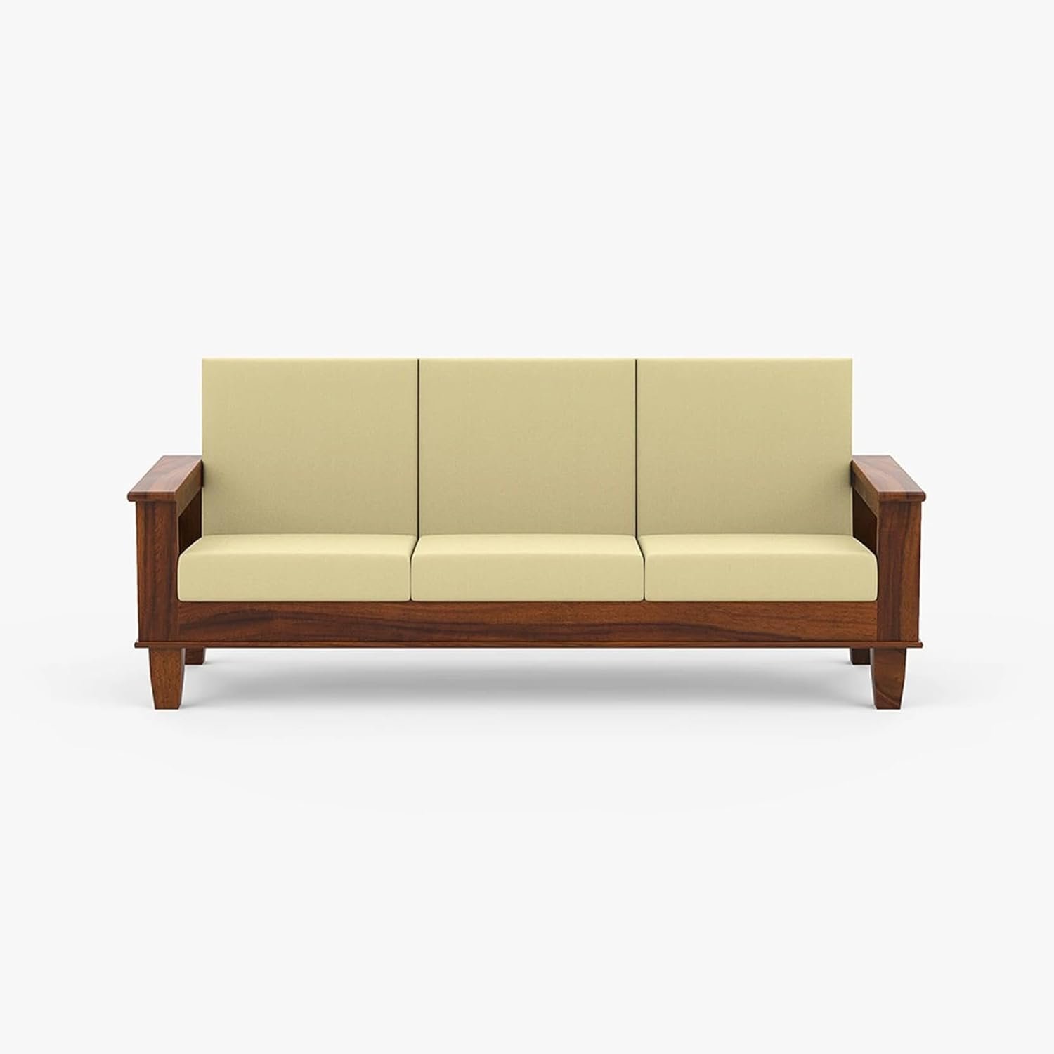 51Ps7sXXa+L._SL1500_ Custom Decor Sheesham Wood 3+1+1 5 Seater Sofa Set for Living Room | Solid Wood Sofa with Cushions and Storage | DIY Assembly - All Accessories Included (Honey-Beige) - Image 7