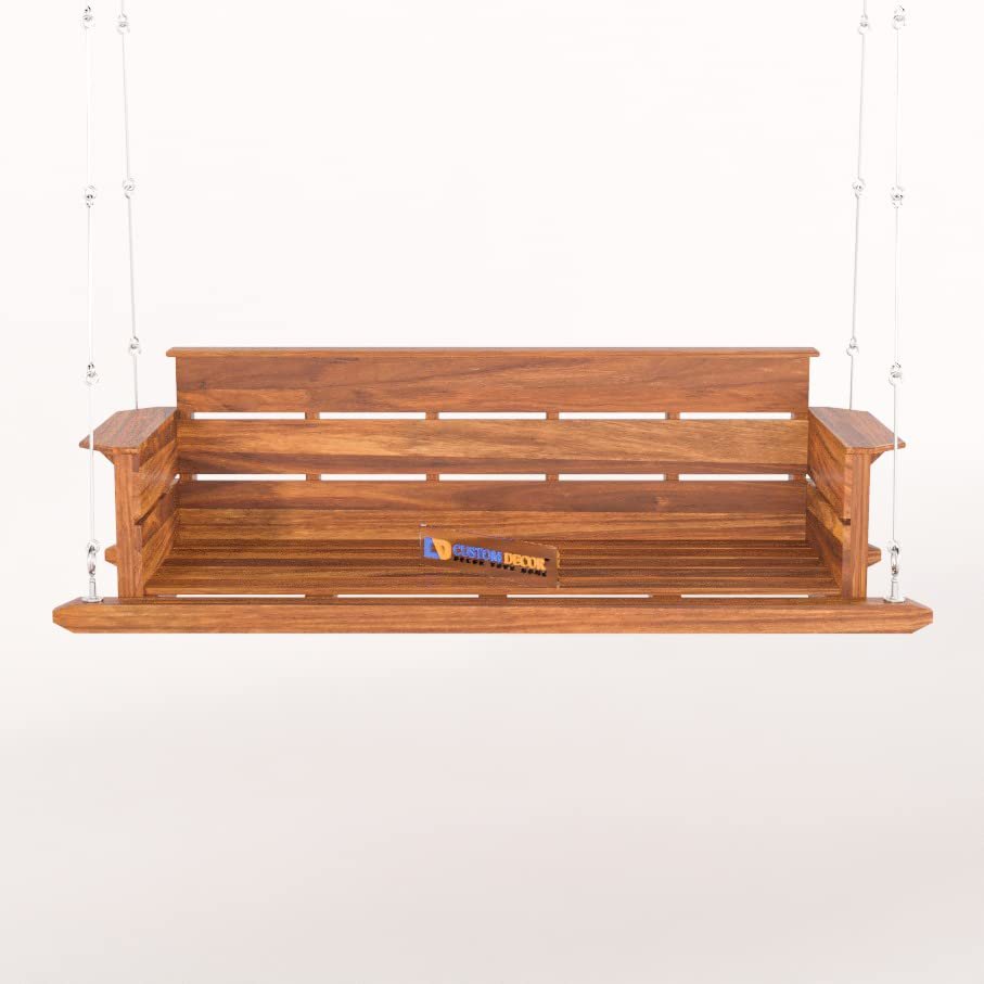 51RA6HYqOjL Custom Decor Sheesham Wood Jhula for Home Indoor, Garden Outdoor Wooden Large Swing DIY(Do-It-Yourself) (Natural) - Image 5