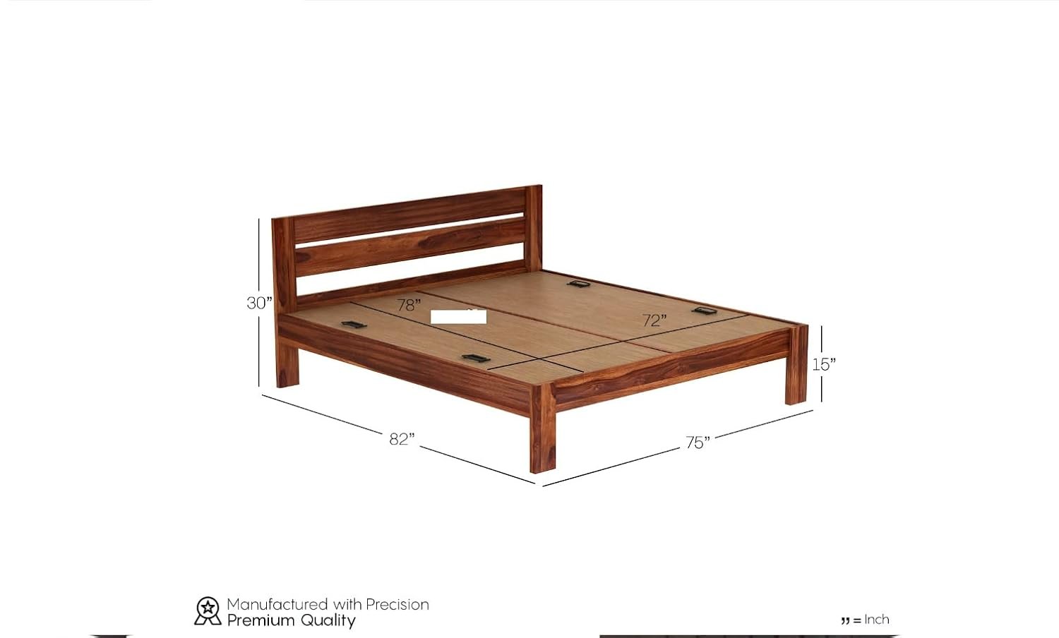 51RcmgykBeL._SL1500_ Custom Decor Sheesham Wood King & Queen Size Wooden Honey Finish (Deisgn 1) - Image 3