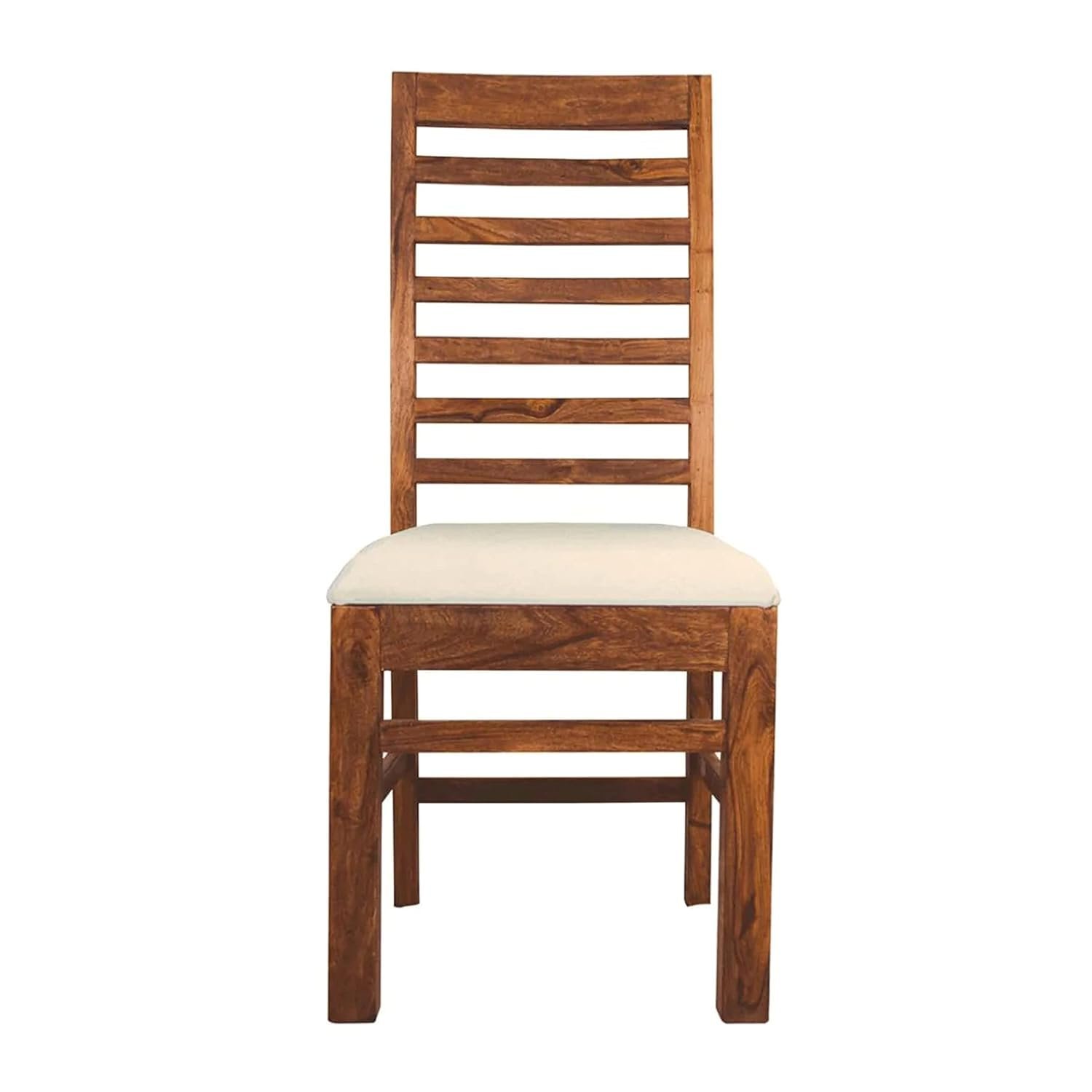 51TwSSNFZEL._SL1500_ Custom Decor Solid Sheesham Wood Four Seater Dining Table Set with 4 White Colour Cushion Chairs for Dining Room Living Room Home (4 Seater, Seven-Line) - Image 6