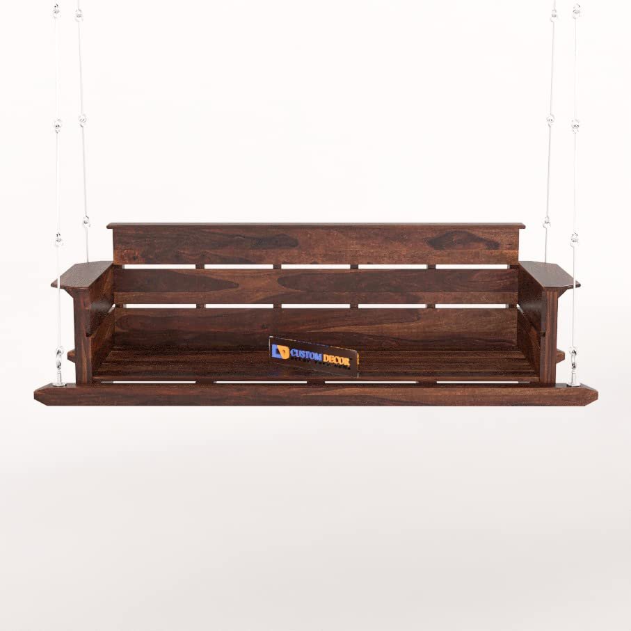 51aI5RMP0QL Custom Decor Sheesham Wood Jhula for Home Indoor, Garden Outdoor Wooden Large Swing DIY(Do-It-Yourself) (Walnut) - Image 5