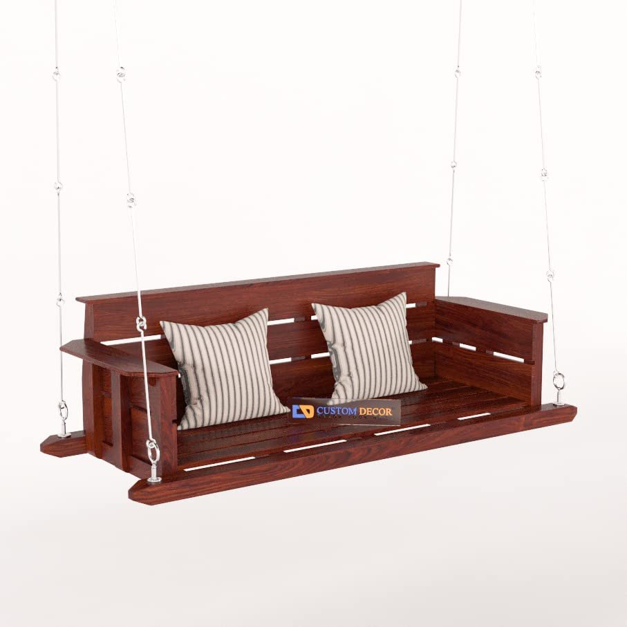 51dnSl6flKL Custom Decor Sheesham Wood Jhula for Home Indoor, Garden Outdoor Wooden Large Swing DIY(Do-It-Yourself) (Mahogany) - Image 5