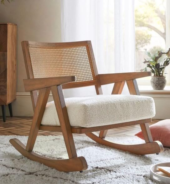 Custom Decor Shesham Wood Traditional Rocking Tropical Comfortable Rocking Chair |