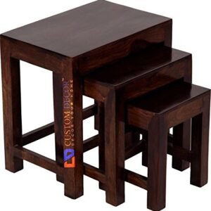 Custom Decor Marissa Sheesham Wood Nesting Table Set of 2 (Brown)