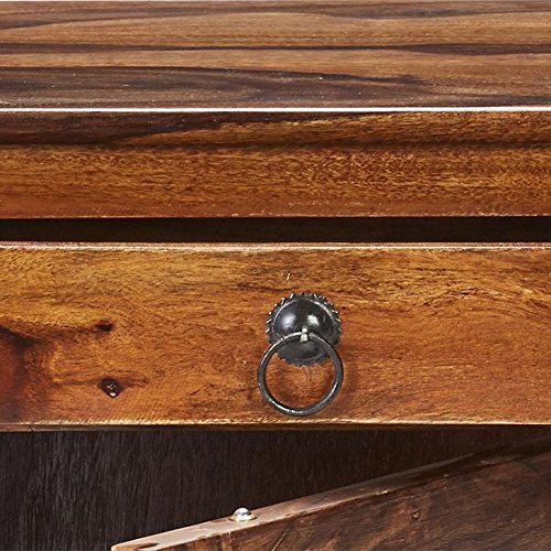 610f1UE7cYL Custom Decor Grayson Bed Side Table - Natural Teak Brown - Image 8