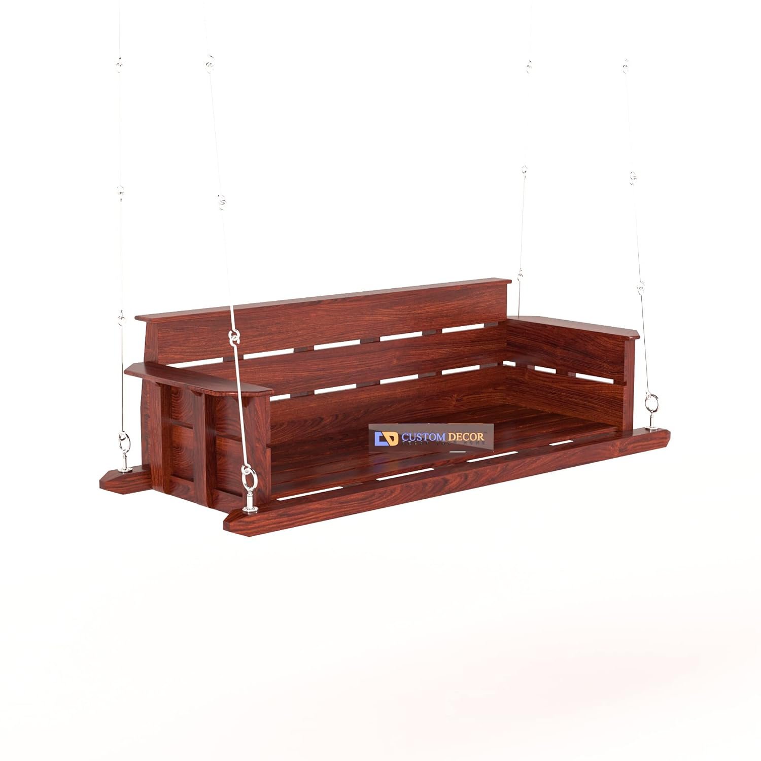 615iKfSuheL._SL1500_ Custom Decor Sheesham Wood Jhula for Home Indoor, Garden Outdoor Wooden Large Swing DIY(Do-It-Yourself) (Mahogany) - Image 2