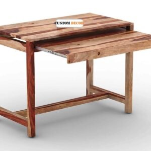 Custom Decor Solid Sheesham Wood Computer Table - (Natural)