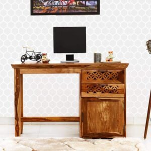 Custom Decor Sheesham Wood Study Table for Living Room, Office Table for Home, Console Table (Natural Finish)