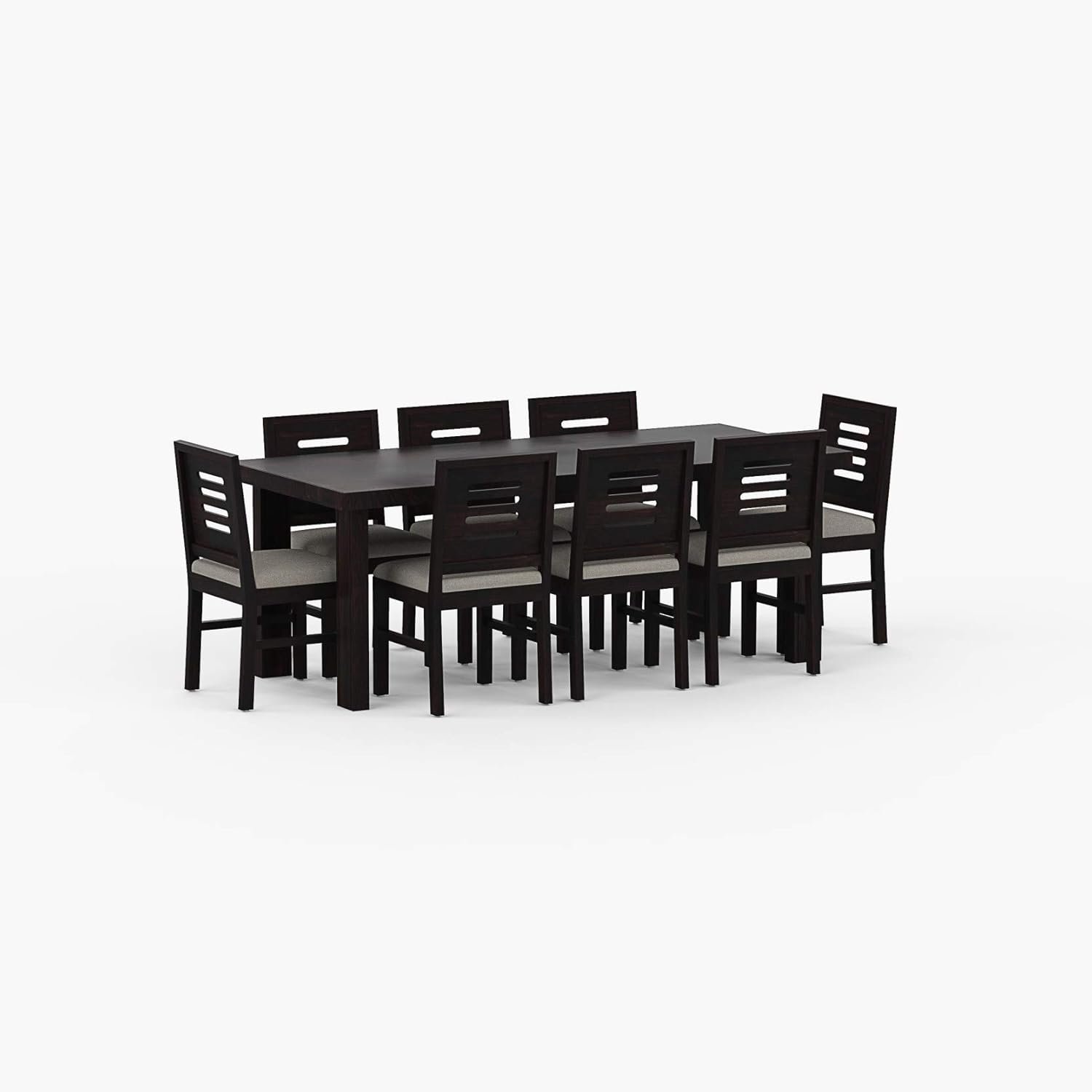61Fh5FiR2EL._SL1500_ Custom Decor Sheesham Wood Wooden Dining Table Set with 8 Chairs | Home and Living Room | Chestnut Finish - Image 4