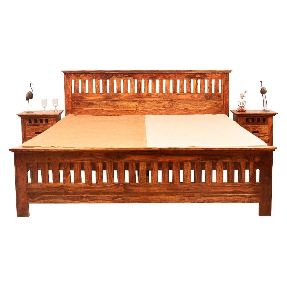 61G3kmTUP0L._SL1000_ Custom Decor Sheesham Wood Jodhpur Bed - Honey