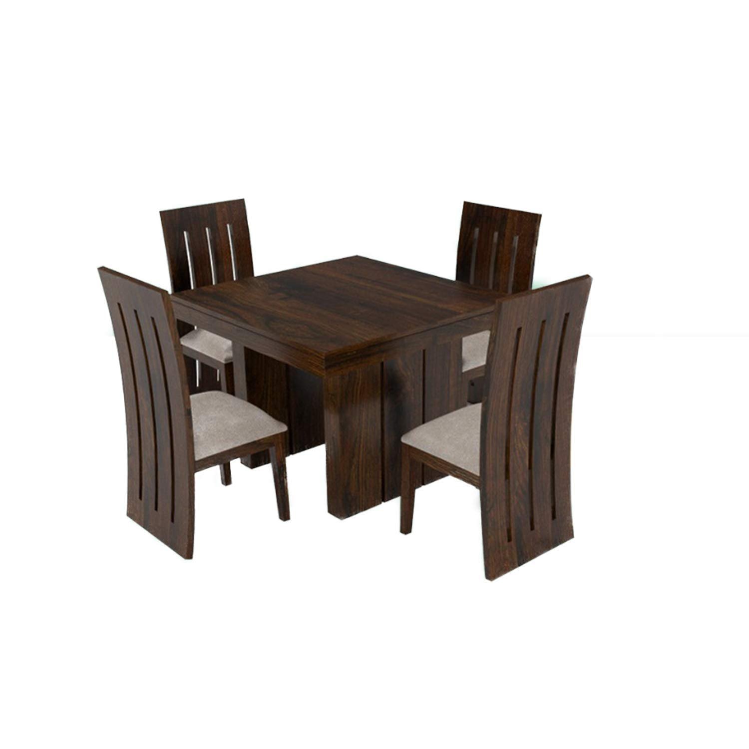 61HVo2gahBL._SL1500_ Custom Decor Four Seater Dining Table Set (Brown) (4 Seater Dining Table, Teak Finish with Foster Chair)