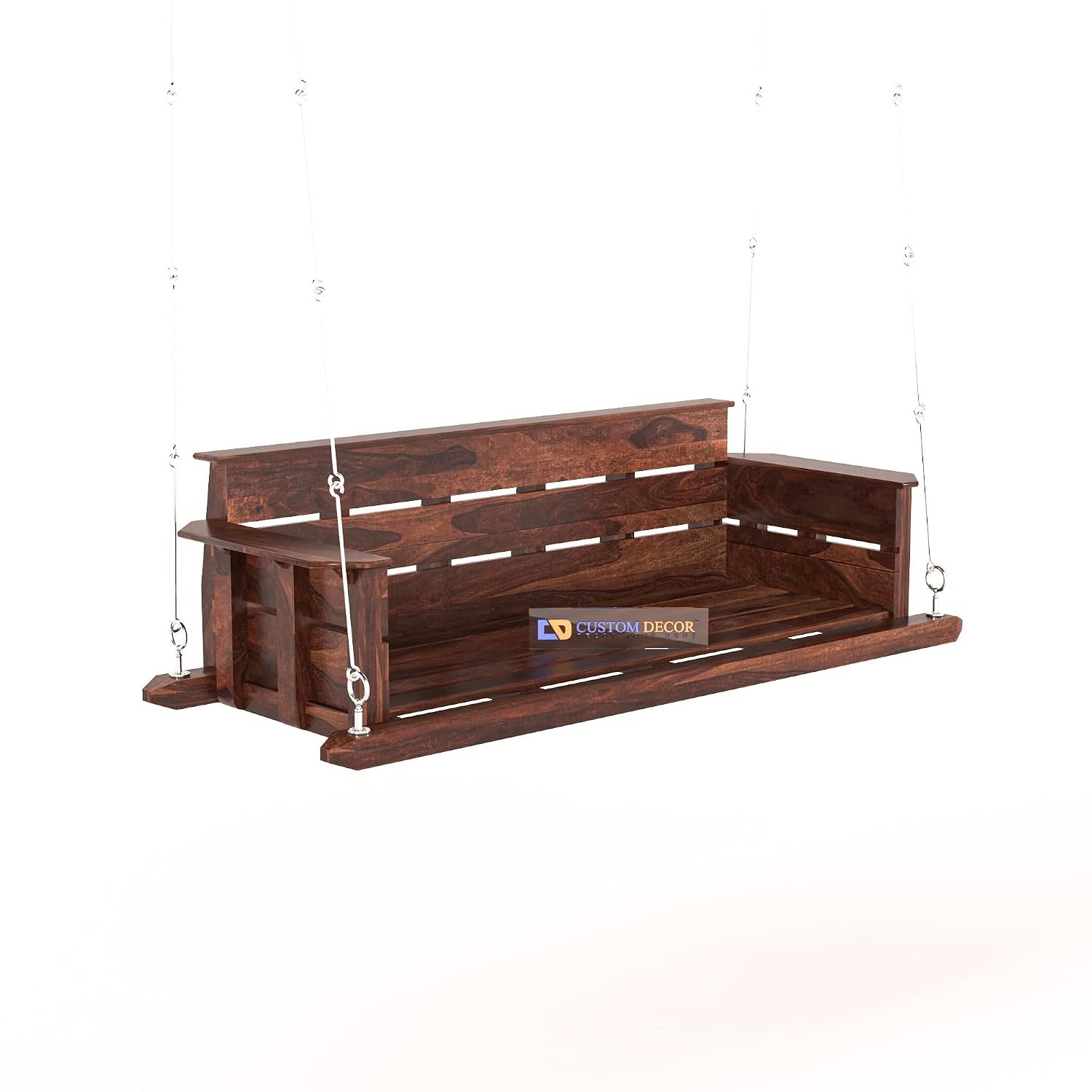 61Nc9h7sRsL._SL1500_ Custom Decor Sheesham Wood Jhula for Home Indoor, Garden Outdoor Wooden Large Swing DIY(Do-It-Yourself) (Walnut) - Image 7