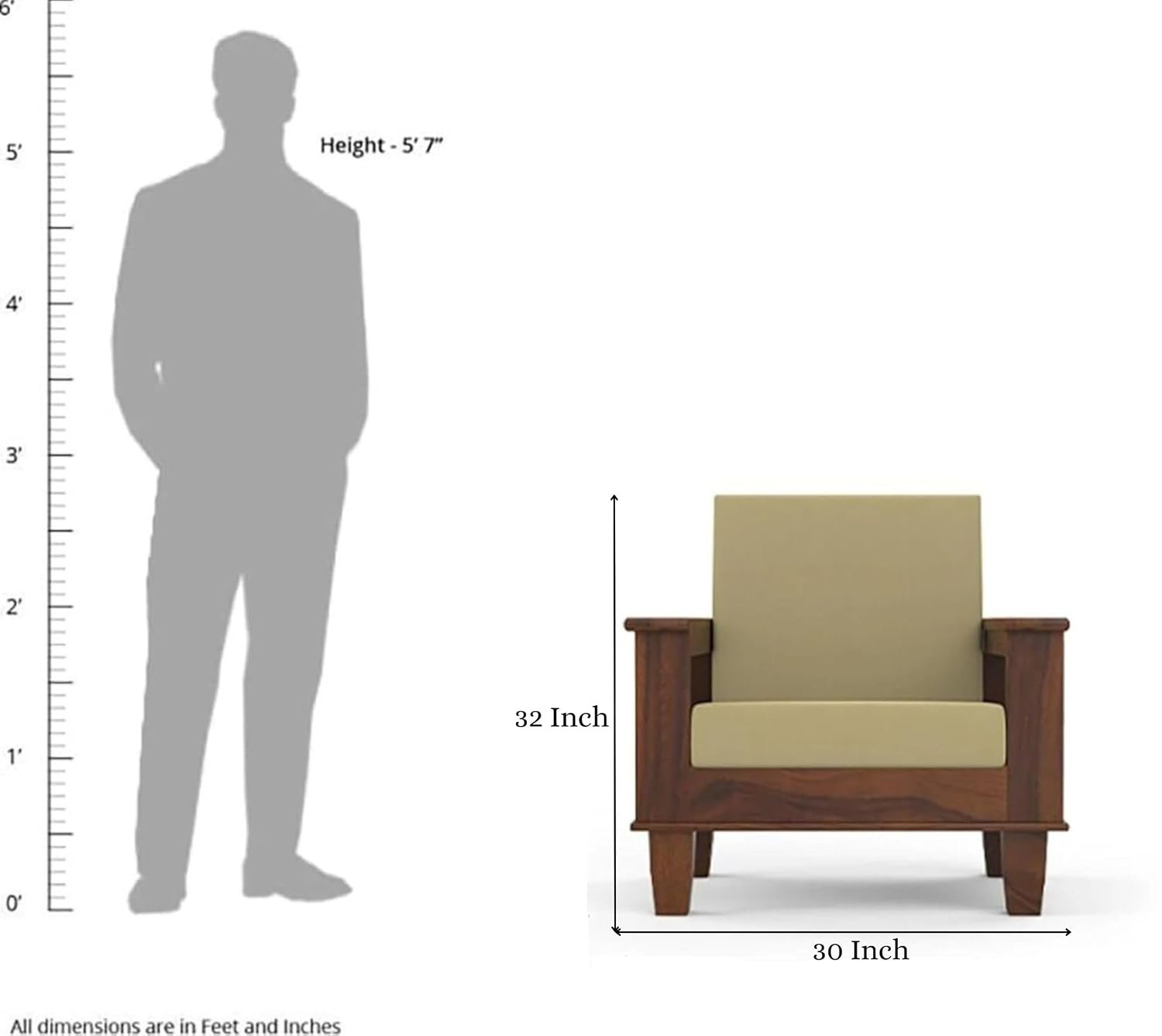 61OISurFg3L._SL1500_ Custom Decor Sheesham Wood 3+1+1 5 Seater Sofa Set for Living Room | Solid Wood Sofa with Cushions and Storage | DIY Assembly - All Accessories Included (Honey-Beige) - Image 4