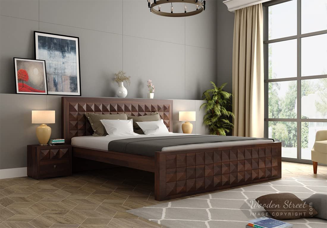 61Q-yC4vT6L._SL1100_ Custom Decor Sheesham Wood King & Queen Size Wooden Storage Bed Solid Back Rest Cushion Honey Finish (Queen, Deisgn 3) - Image 5