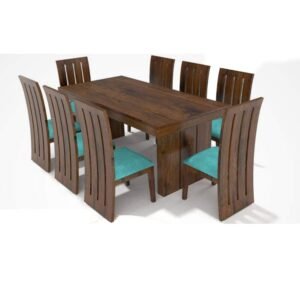 Custom Decor Sheesham Wood Furniture Dining Table with 8 Chairs for Living Room (Honey Teak with Foster Chairs)
