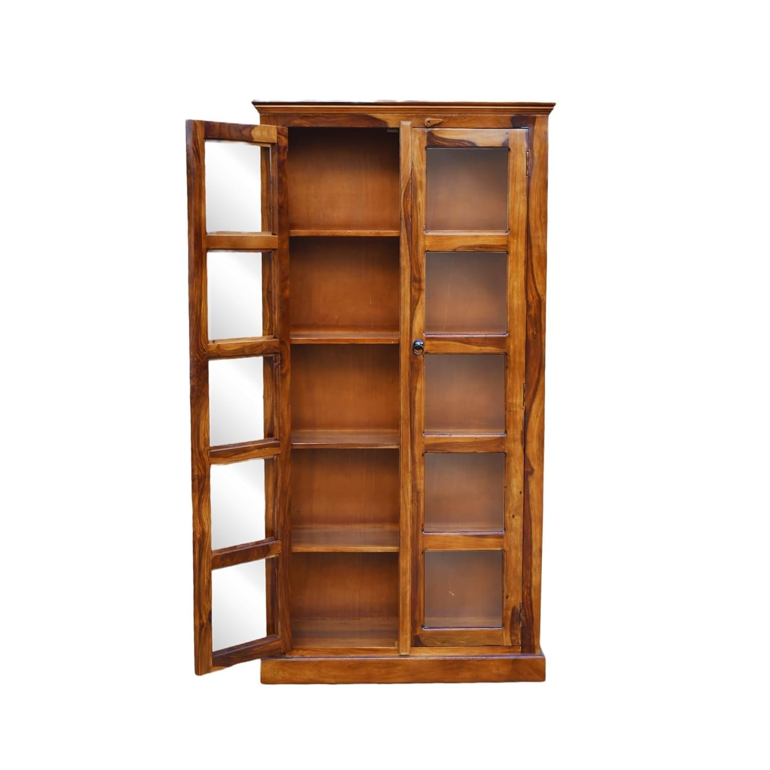 61Z6Bp9HnIL._SL1500_ Custom Decor Wooden Crockery Cabinet with Glass Door | Wooden Book Shelf for Home Library | Bookshelf Crockery Unit for Home & Kitchen Living Room | - Image 5
