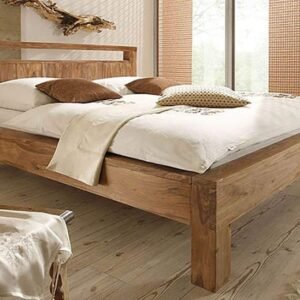 Custom Decor Solid Wood King Size Bed | Wooden Bed for Bedroom