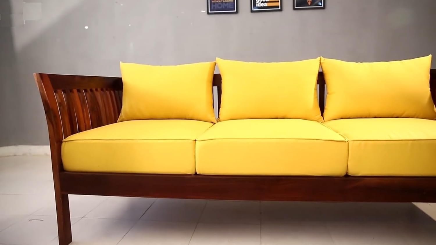61mRDrEemWL._SL1500_ Custom Decor Sheesham Sofa Set for Living Room Wood Furniture | Office | Wooden Sofa Set 3+1 | Walnut Brown (3+1) - Image 5