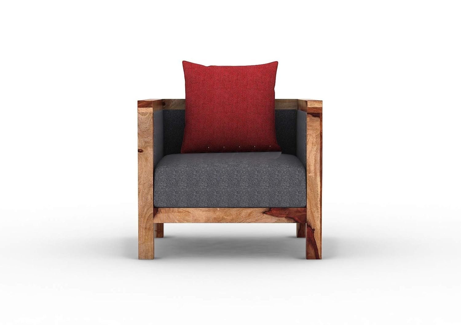 61o+SIEnTCL._SL1500_ CUSTOM DECOR Solid Sheesham Wood Sofa Set | Wooden Sofa Set | Living Room Furniture (3+1+1, Brown)- Natural Finish Grey Fabric - Image 5