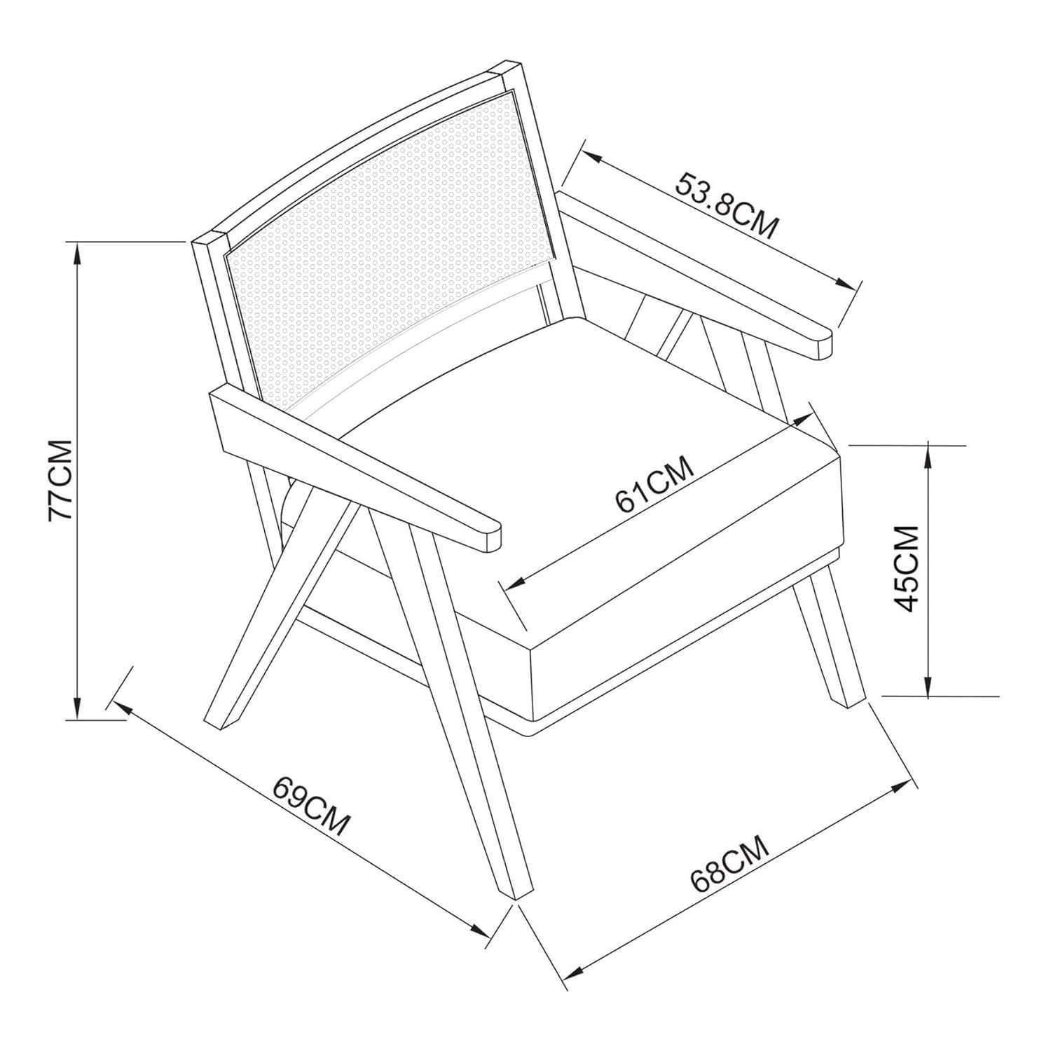 61pF6FaFw5L._SL1500_ Custom Decor Accent Arm Chair for Home | Bedroom, Living, Dining & Drawing Room | Ultra Soft and Comfortable for Stress Free Bronx Wood Effect | - Image 4
