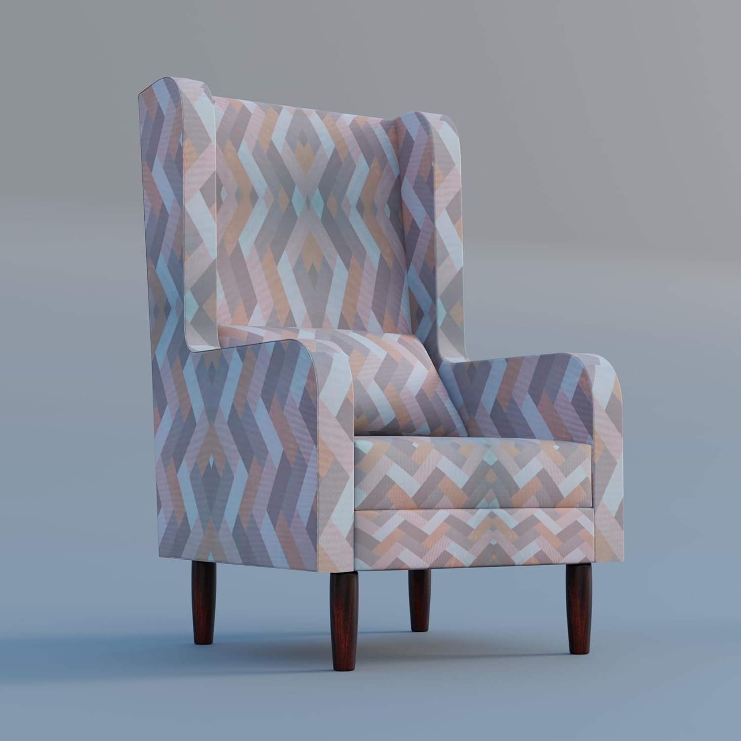 61rRPYY13kL._SL1500_ Custom Decor Wooden Wing Chair with Ottoman Stool | Wingback for Living Room | One Seater Sofa | High Density Foam | Accent Chair for Seating and Home Decor Furniture | (Twilight Prism, with Ottoman) - Image 7