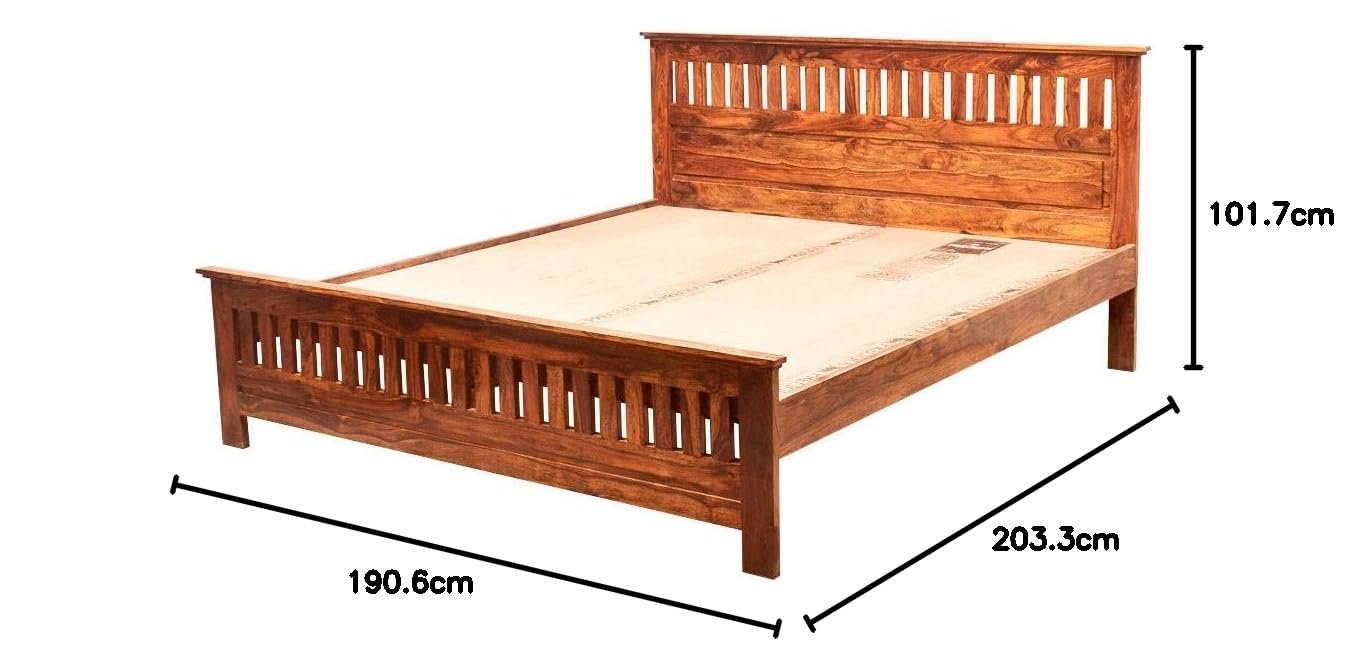61uNeCbahzL._SL1347_ Custom Decor Sheesham Wood Jodhpur Bed - Honey - Image 4