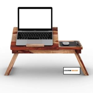 Custom Decor Solid Indian Sheesham Made Multi Utility Table|Console Hall Laptop Table - (Teak)