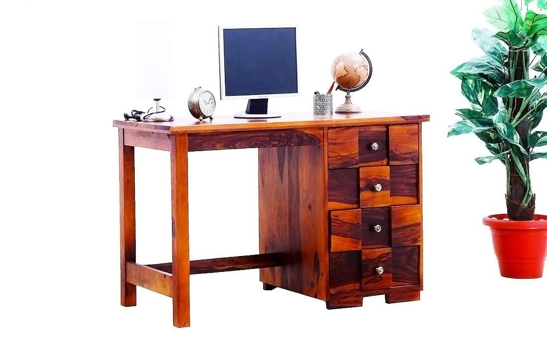 61wFkhwNEhL._SL1100_ Custom Decor Sheesham Wood Study Table for Living Room, Office Table for Home, Console Table (Natural Finish) - Image 3