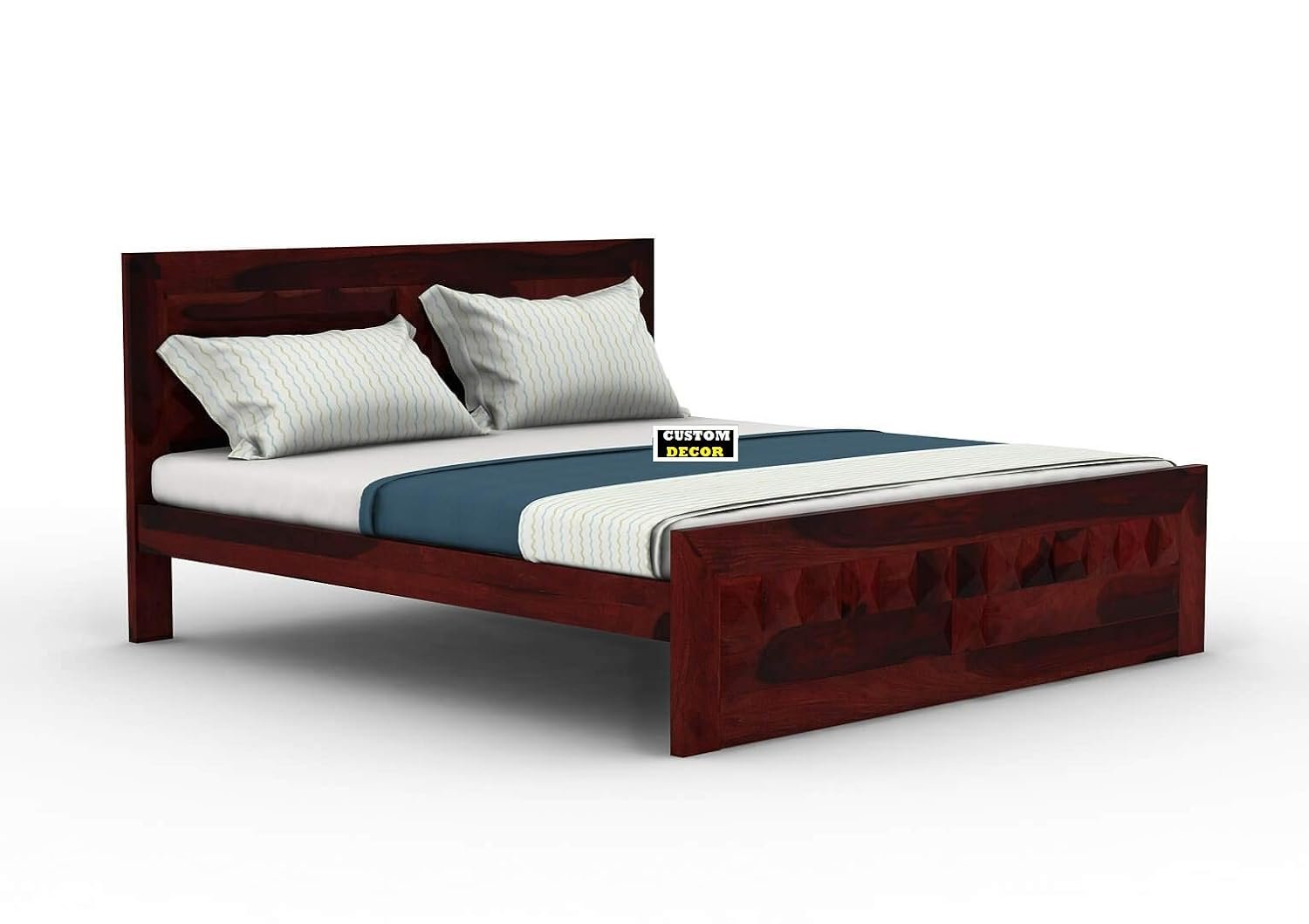 61yeIqe9RML._SL1500_ Custom Decor King Size Bed Without Storage - Sheesham Wood (Mahogany)