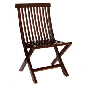 Custom Decor Dark Walnut Finish Comfort Folding Chair - Indian Sheesham Wood