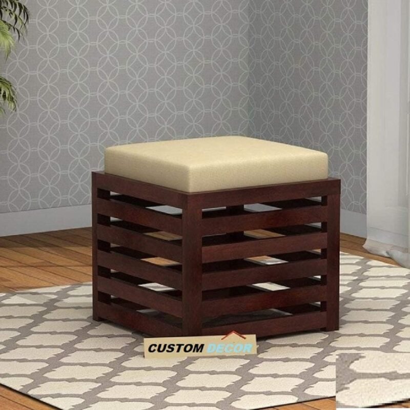 Custom Decor Wooden Beautiful Handmade Stool with Cushions