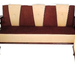Custom Decor Sheesham Wood 3+1+1 Sofa Set for Living Room (Walnut Finish)