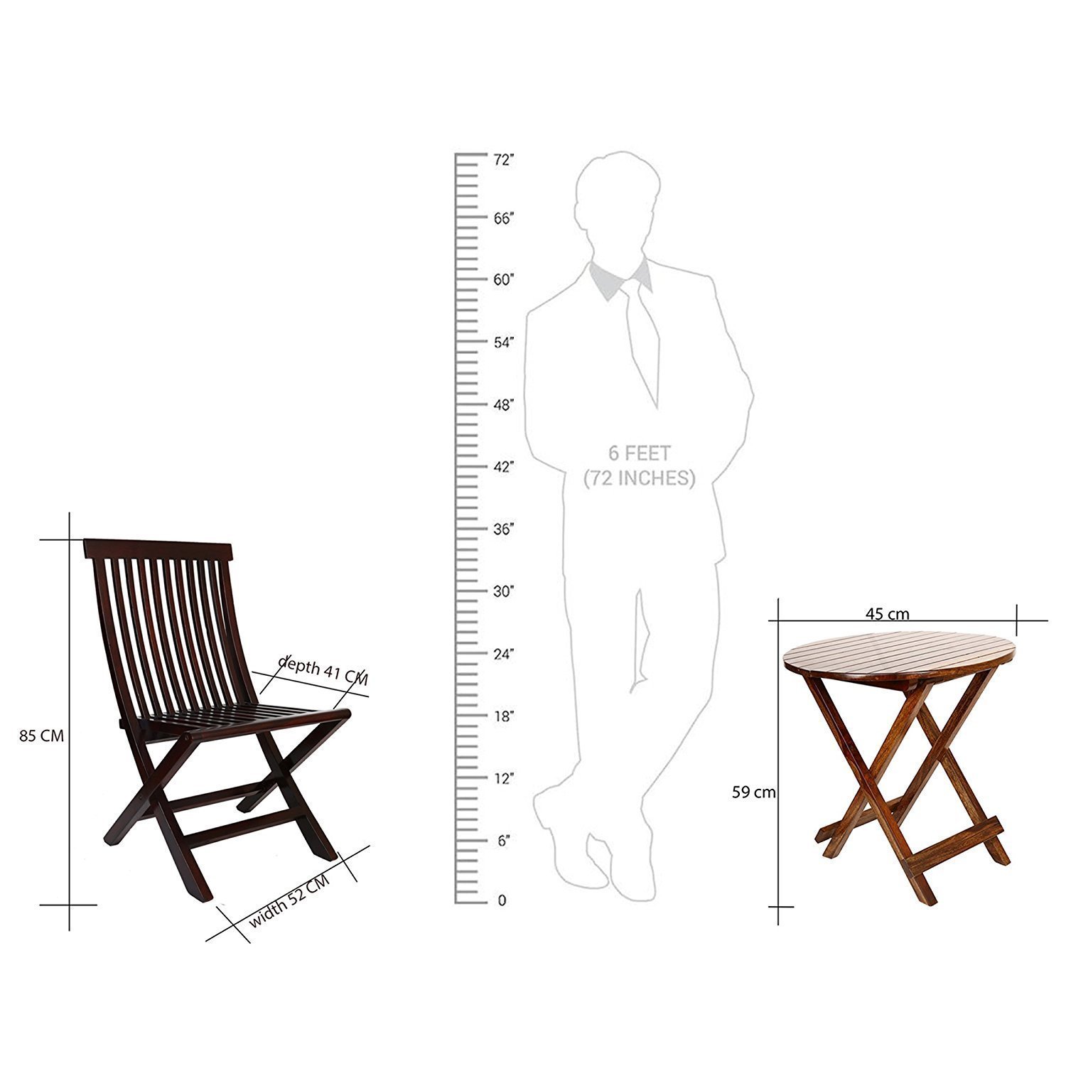 71J1HPN3LmL._SL1500_ Custom Decor 2 Piece Dining Set Cappuccino Folding Chair and Round Table (Dark Mahogany Finish) - Image 3