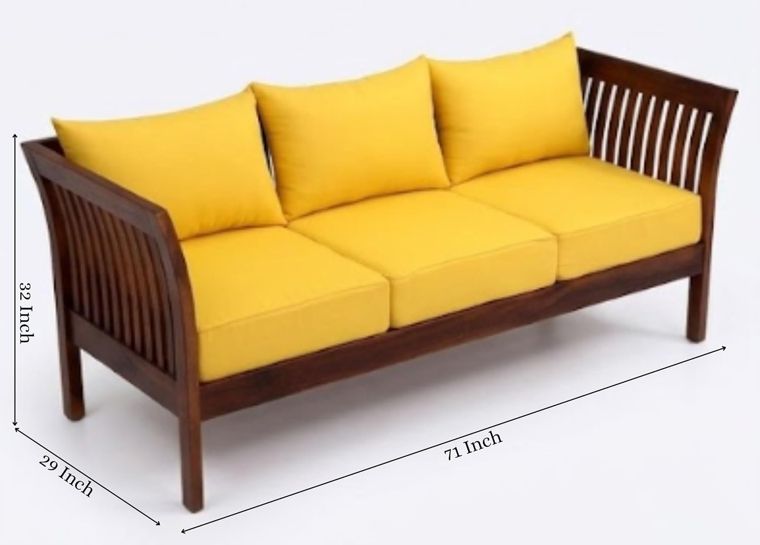 71NWHiOPevL._SL1500_ Custom Decor Sheesham Sofa Set for Living Room Wood Furniture | Office | Wooden Sofa Set 3+1 | Walnut Brown (3+1) - Image 4